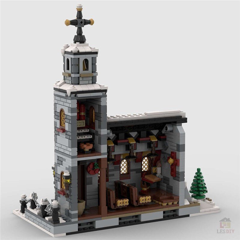 MOC - 58208 Kleine Winterkirche - LesDiyLesDiy