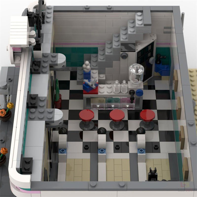 MOC - 58435 Jim's Bowling Alley & Diner Klemmbausteine - LesDiyLesDiy