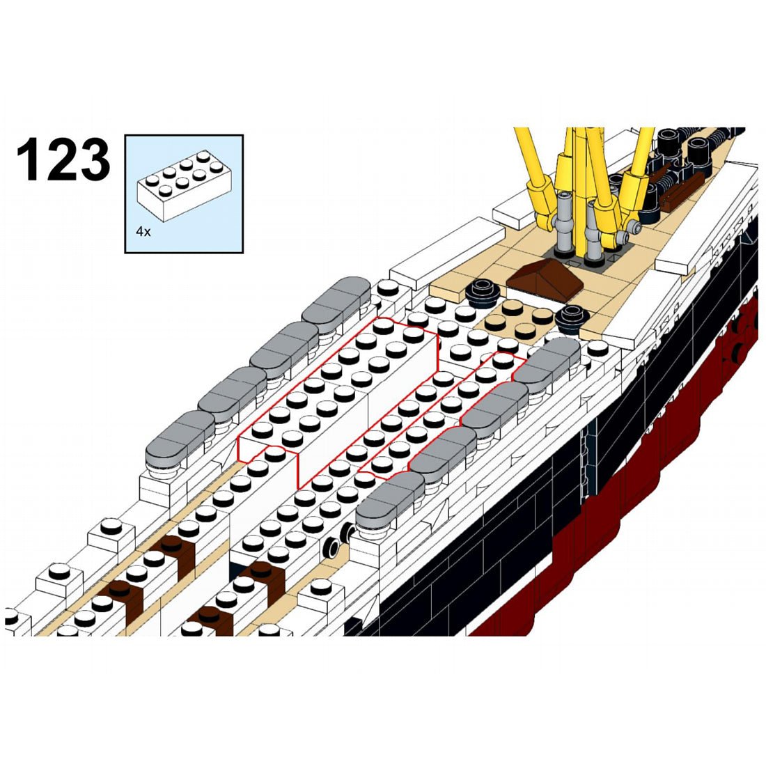 MOC - 58644 RMS Lusitania Bausteinboot Klemmbausteine - LesDiyLesDiy