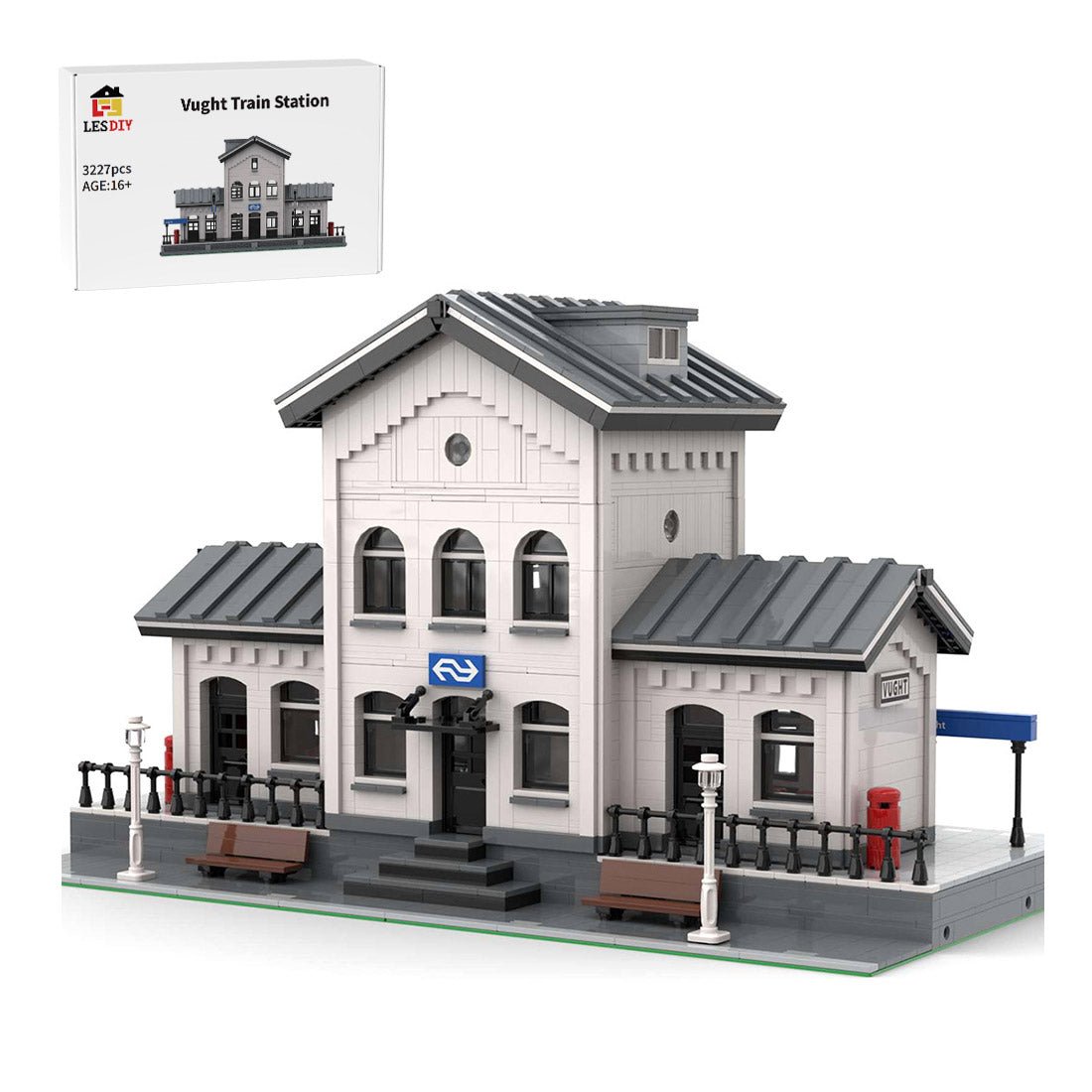 MOC - 60485 Vught Train Station Klemmbausteine - LesDiyLesDiy