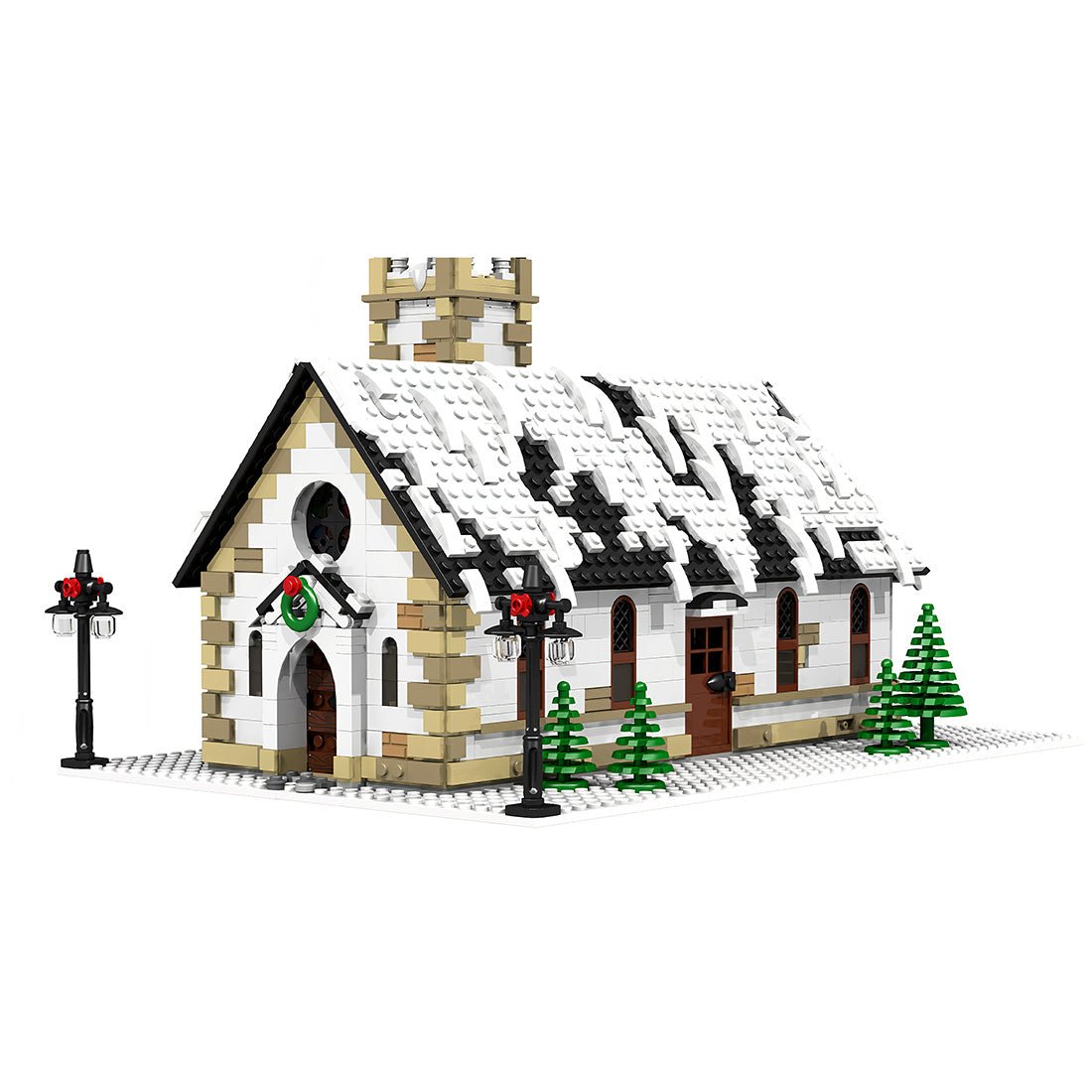 MOC - 6195 Winter Village Church Klemmbausteine - LesDiyLesDiy