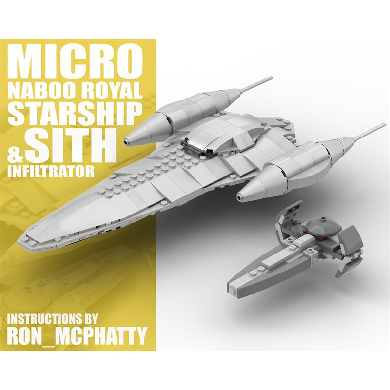 MOC - 65797 Micro Nubian Royal Raumschiff & Sith Infiltrator - LesDiy - Klemmbausteine