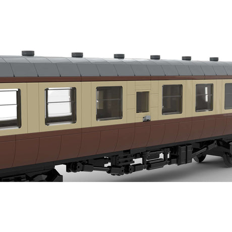 MOC - 67504 6breite statische Version British Rail Mark 1 Waggon braun ohne bedruckte Komponenten & Blockfiguren - LesDiyLesDiy