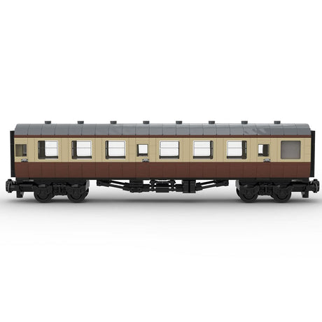 MOC - 67504 6breite statische Version British Rail Mark 1 Waggon braun ohne bedruckte Komponenten & Blockfiguren - LesDiyLesDiy