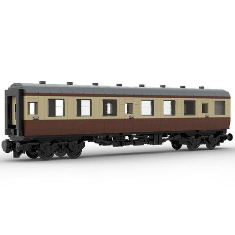 MOC - 67504 6breite statische Version British Rail Mark 1 Waggon braun ohne bedruckte Komponenten & Blockfiguren - LesDiyLesDiy