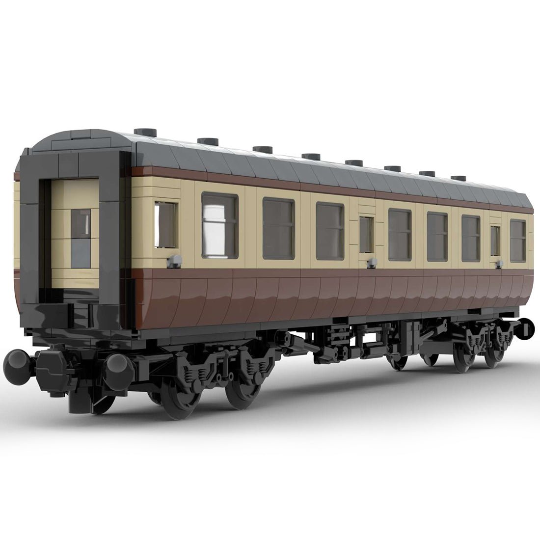 MOC - 67504 6breite statische Version British Rail Mark 1 Waggon braun ohne bedruckte Komponenten & Blockfiguren - LesDiyLesDiy