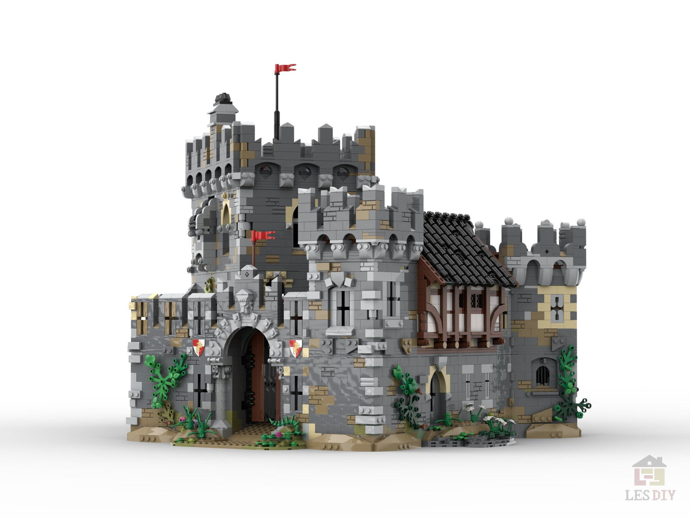 MOC - 68151 Löwen Burg Klemmbausteine - LesDiyLesDiy