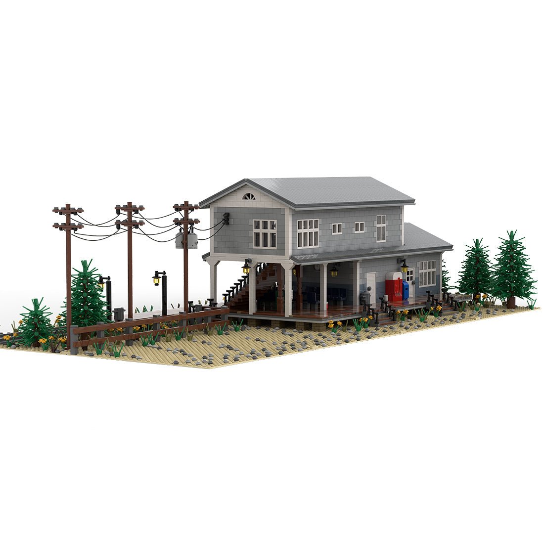 MOC - 72906 Large Train Station Klemmbausteine - LesDiyLesDiy