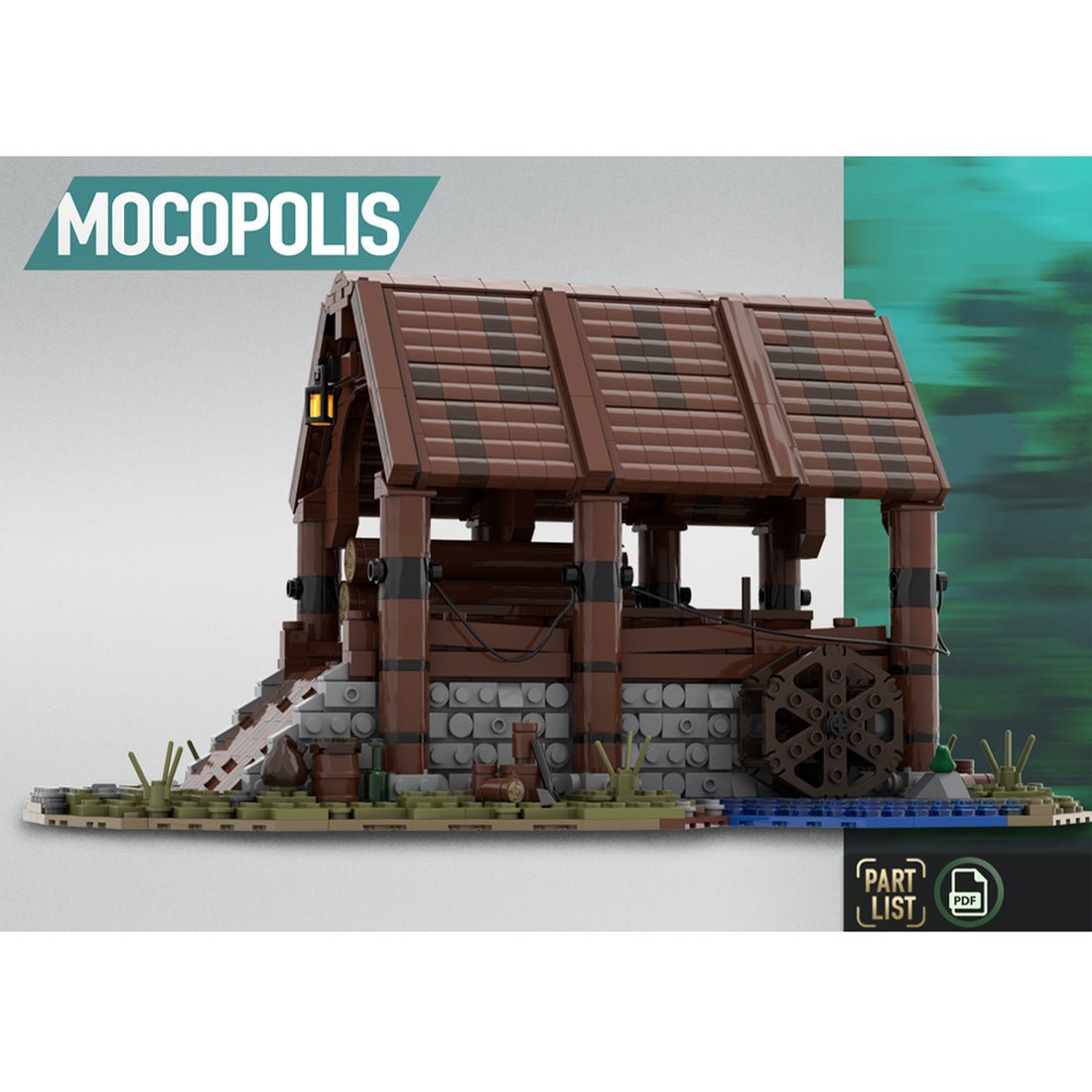 MOC - 76358 MOC Medieval Sawmill Klemmbausteine - LesDiyLesDiy