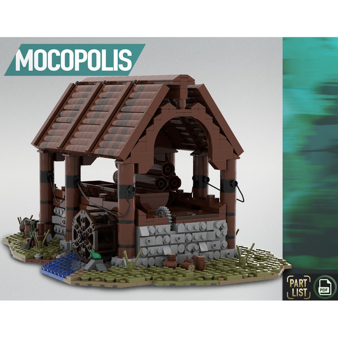 MOC - 76358 MOC Medieval Sawmill Klemmbausteine - LesDiyLesDiy