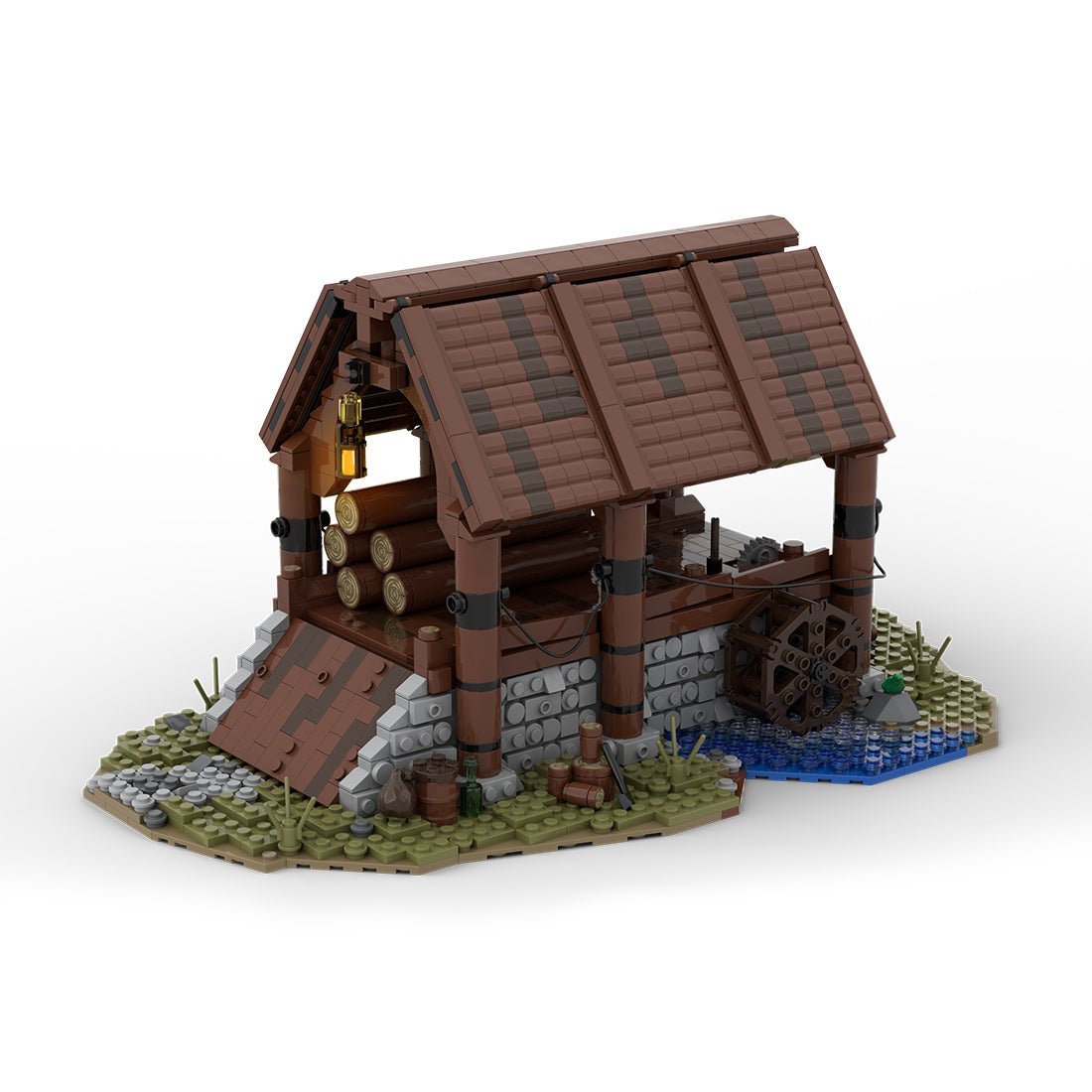 MOC - 76358 MOC Medieval Sawmill Klemmbausteine - LesDiyLesDiy