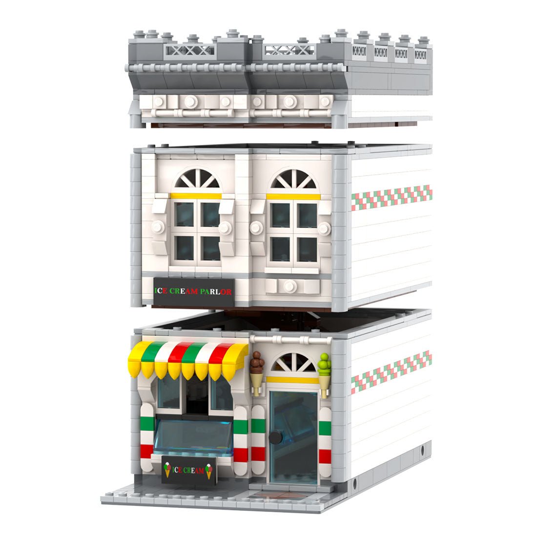 MOC - 76396 Ice Cream Parlor Klemmbausteine - LesDiyLesDiy