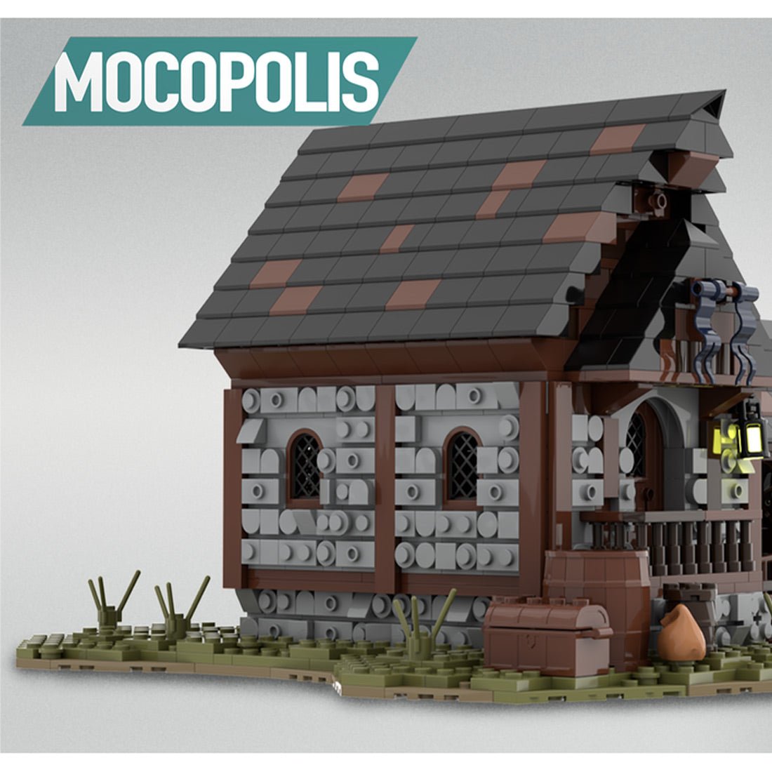 MOC - 76635 MOC Medieval Horse Stable Klemmbausteine - LesDiyLesDiy