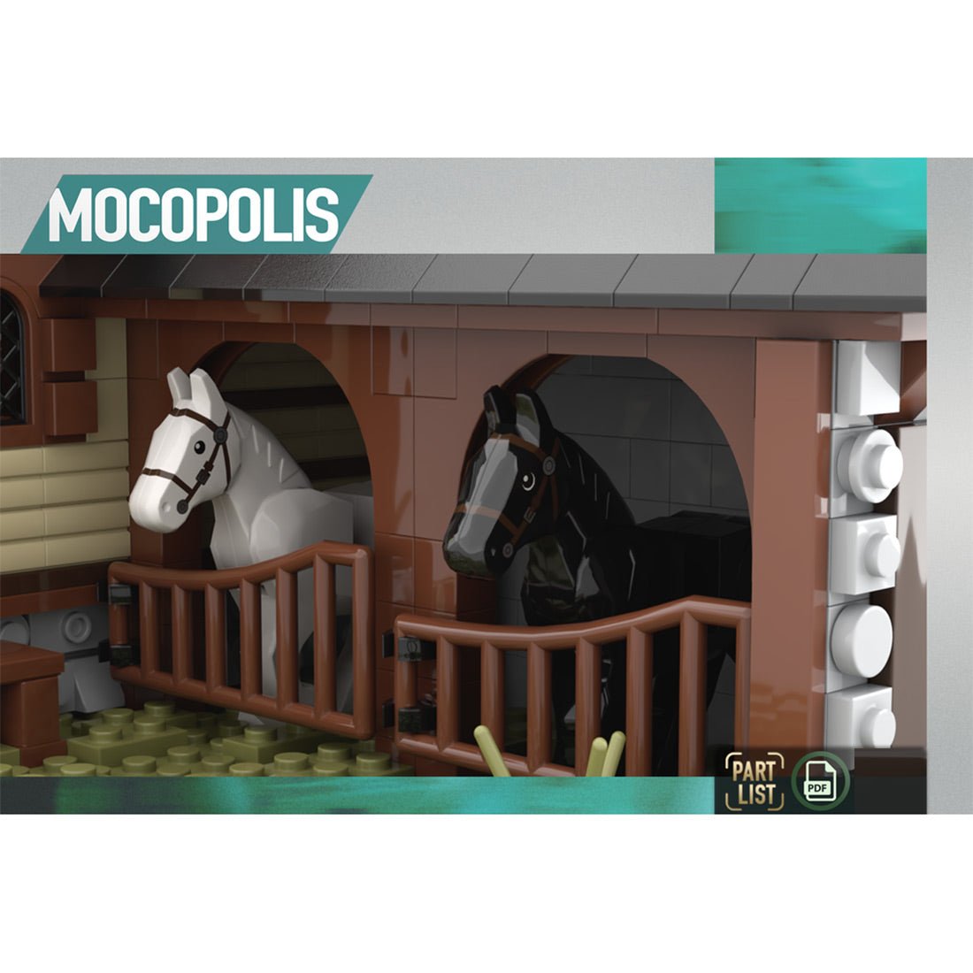 MOC - 76635 MOC Medieval Horse Stable Klemmbausteine - LesDiyLesDiy