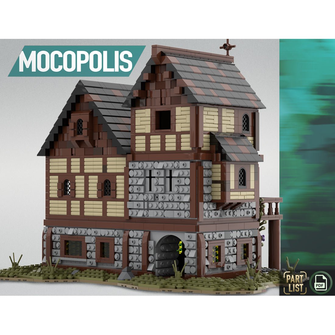 MOC - 76694 MOC Medieval Tavern House Klemmbausteine - LesDiyLesDiy