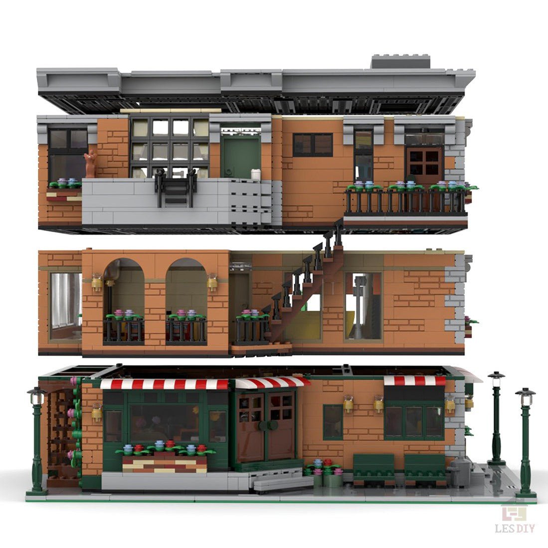 MOC - 79570 Central Perk & Friends Apartment Klemmbausteine - LesDiyLesDiy