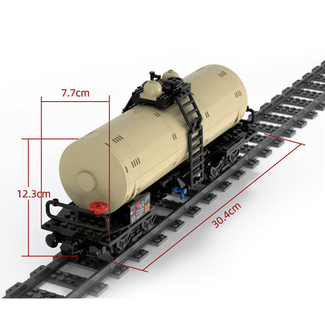 MOC - 81220 Four - Axle Oil Tanker Zug Klemmbausteine - LesDiyLesDiy