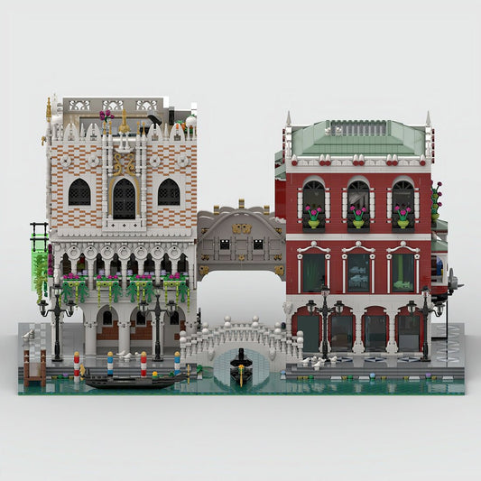 MOC - 84806 Venice Palaces and Bridges Klemmbausteine - LesDiyLesDiy