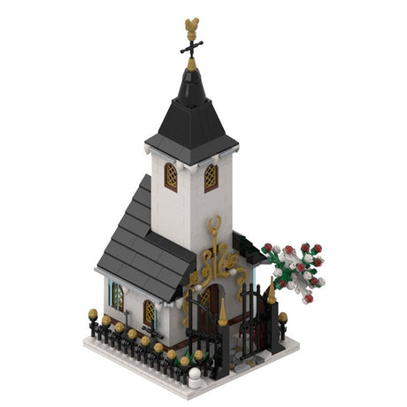 MOC - 91182 Winter Dorf Kleine Kirche - LesDiyLesDiy