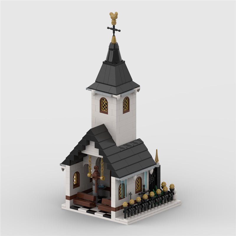 MOC - 91182 Winter Dorf Kleine Kirche - LesDiyLesDiy