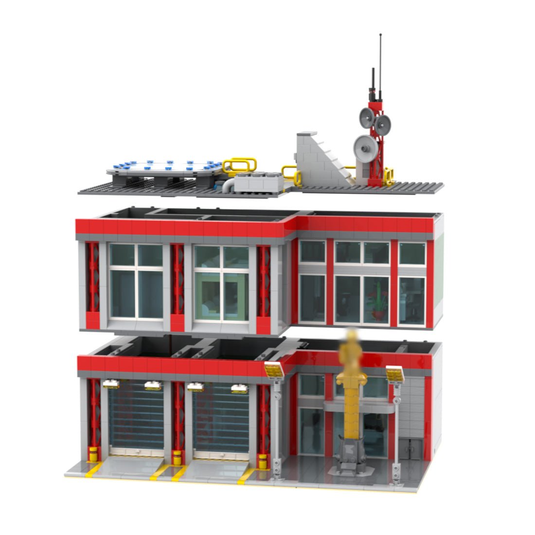 MOC - 91959 Fire Station 21 Klemmbausteine - LesDiy - Klemmbausteine