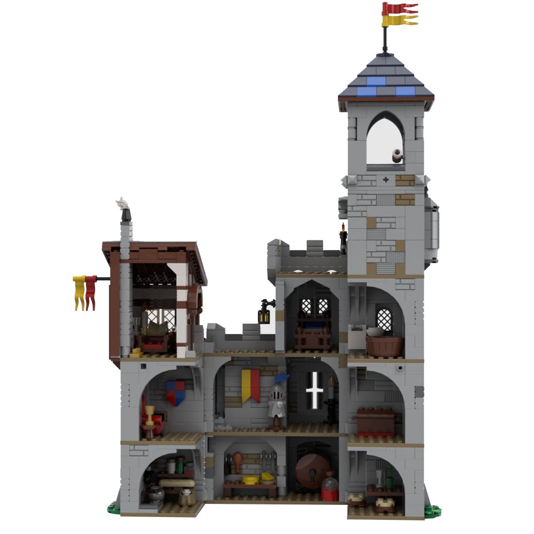 MOC - 92106 Modular Castle's Keep Klemmbausteine - LesDiyLesDiy