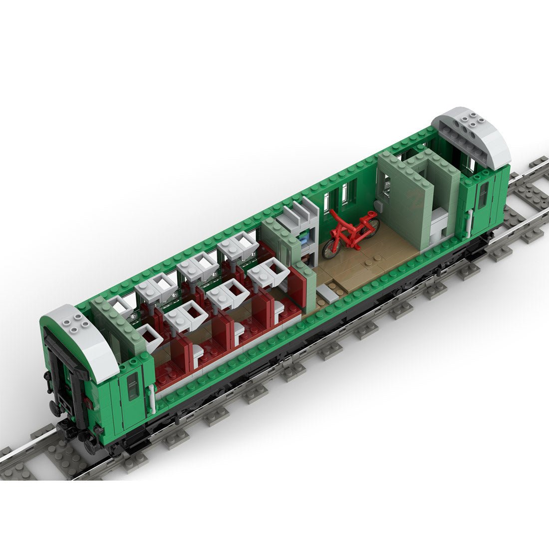 MOC - 97676 “Reko” Coaches 4 - axle of the Deutsche Reichsbahn Klemmbausteine - LesDiyLesDiy