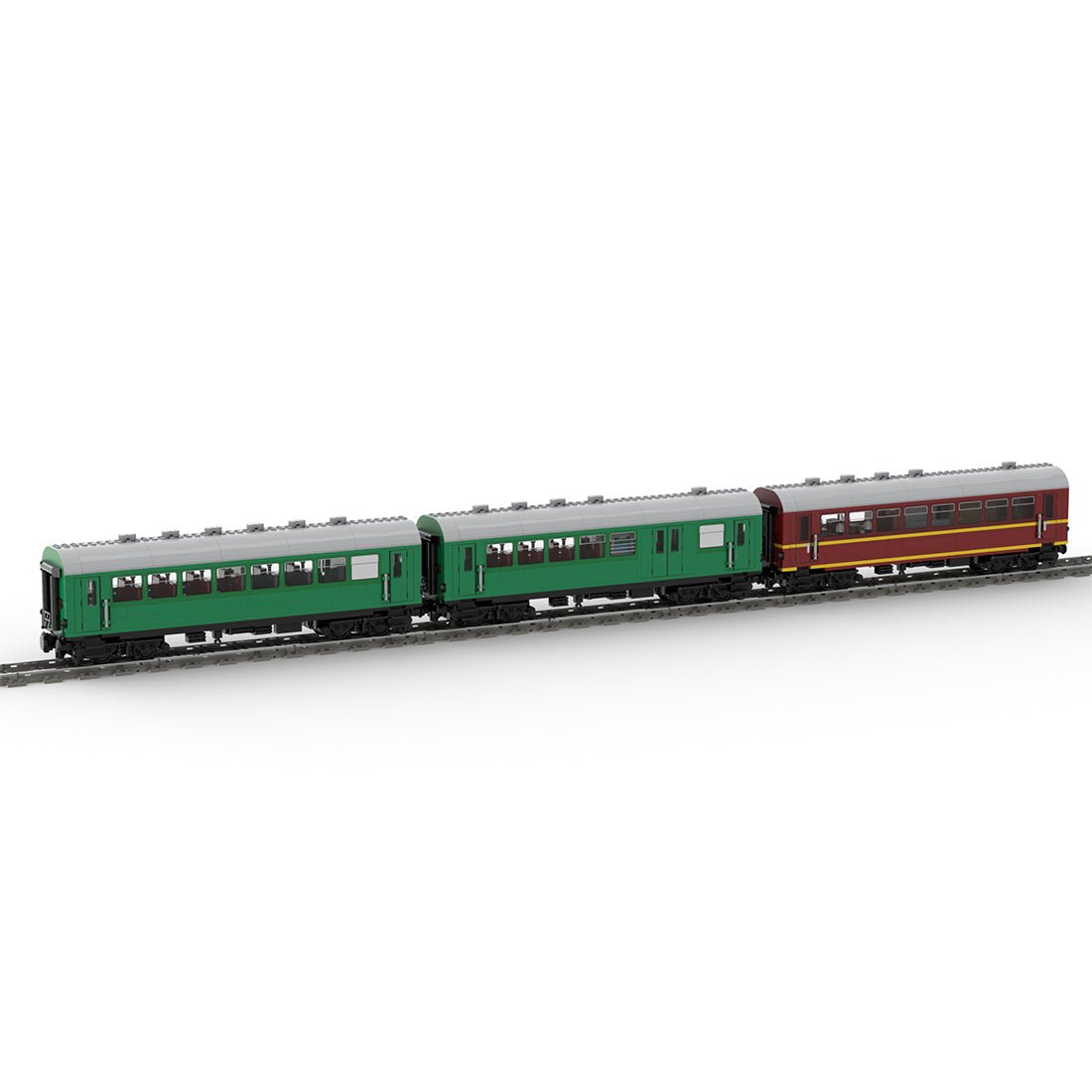 MOC - 97676 “Reko” Coaches 4 - axle of the Deutsche Reichsbahn Klemmbausteine - LesDiyLesDiy