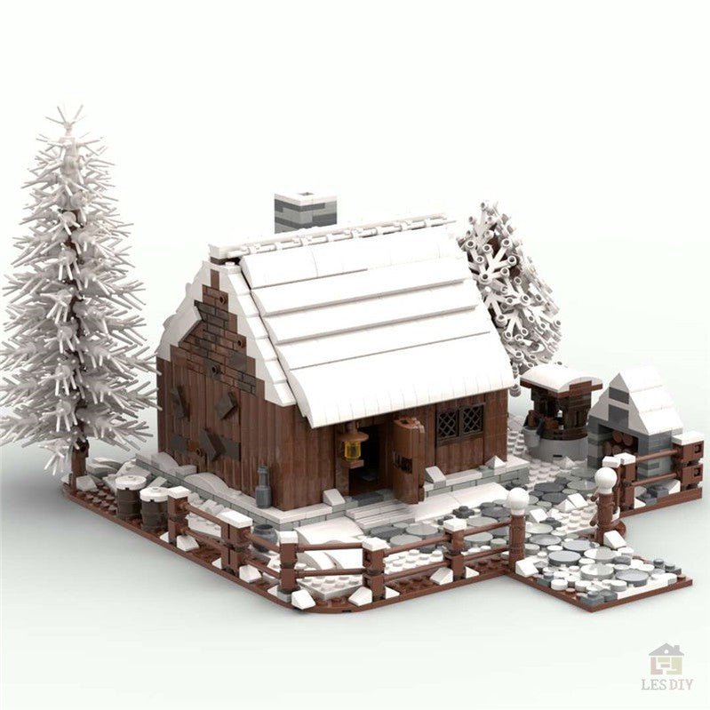 MOC Bergwald Winter Holzhaus mit Kamin - LesDiyLesDiy