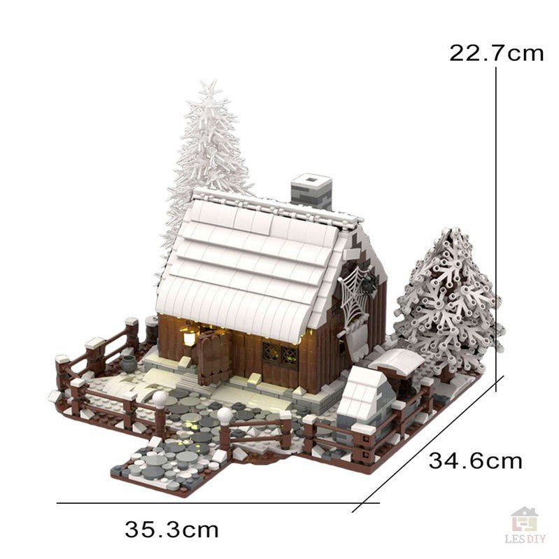 MOC Bergwald Winter Holzhaus mit Kamin - LesDiyLesDiy