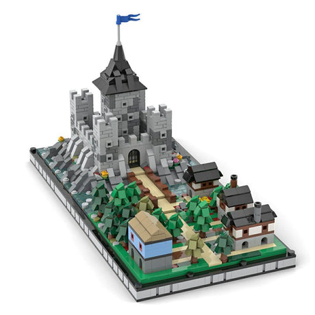 MOC Microscale Castle Village Diorama - LesDiyLesDiy