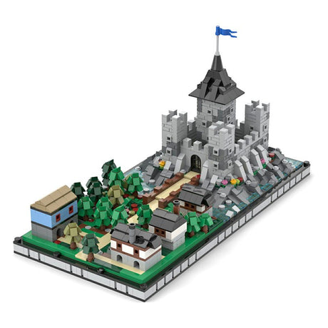 MOC Microscale Castle Village Diorama - LesDiyLesDiy