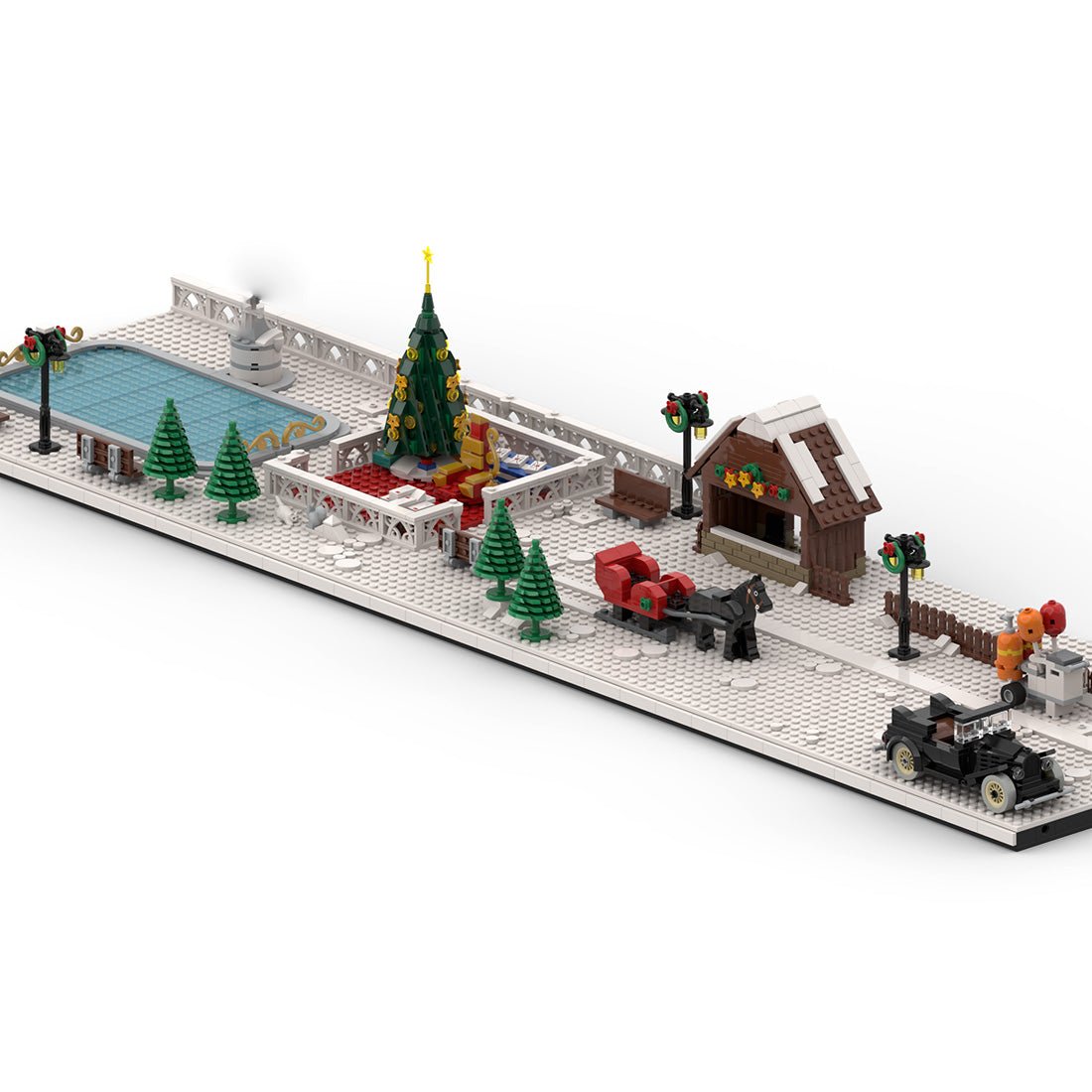 MOC Winter Village Large Christmas Square Klemmbausteine - LesDiyLesDiy