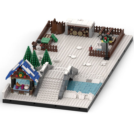 MOC Winter Village Large Christmas Square Klemmbausteine - LesDiyLesDiy