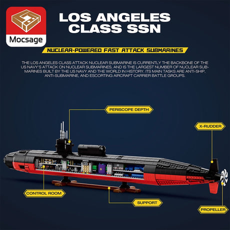 Mocsage 1/125 UCC Militärisches Atom - U - Boot der Los Angeles - Klasse Klemmbausteine - LesDiyLesDiy