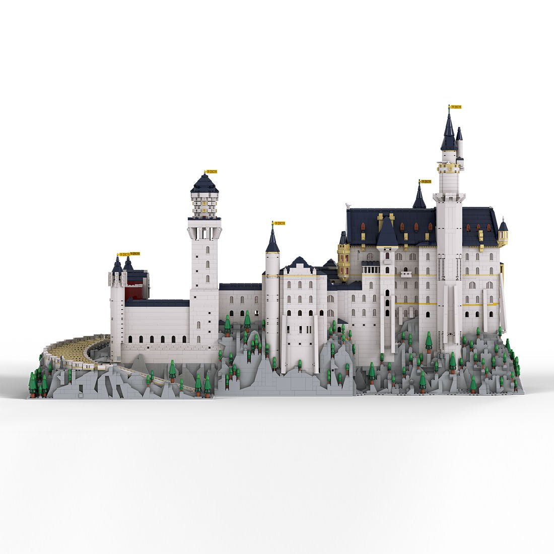 Mocsage Deutsches Schloss Neuschwanstein im Maßstab 1:350 Klemmbausteine - LesDiyLesDiy