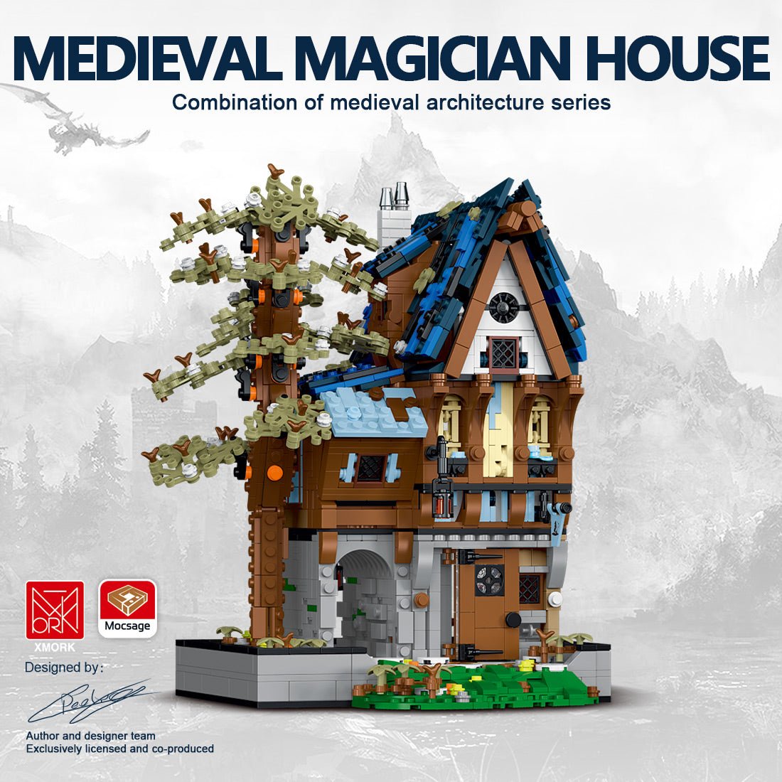 Mocsage Medieval Modular Stree mit Licht Klemmbausteine - LesDiyLesDiy