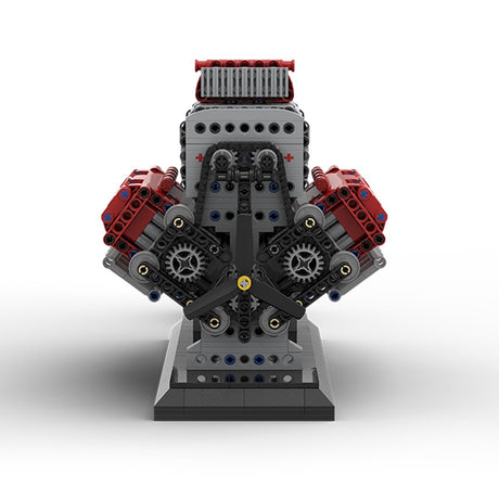 Mocsage MOC - 171732 Crossplane V8 Engine with Supercharger & removable Cover Klemmbausteine - LesDiyLesDiy