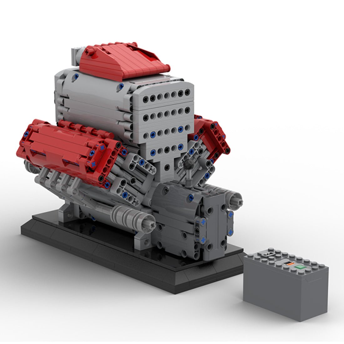 Mocsage MOC - 171732 Crossplane V8 Engine with Supercharger & removable Cover Klemmbausteine - LesDiyLesDiy