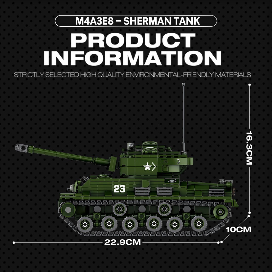 Panzer M4A3E8 im Maßstab 1/30 Klemmbausteine - LesDiyAAA