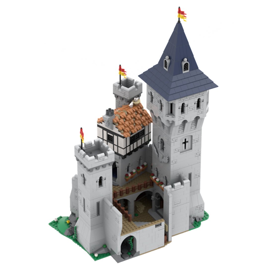 PDF - Anleitung für das Bausteinset MOC - 142666 Bergfried und niedriger Innenhof - LesDiyLesDiy