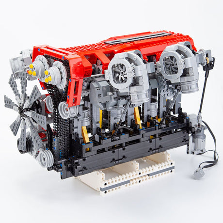 RB DOHC Parallel Twin - Turbo Four - Valve Inline Six - Cylinder MOC Engine Model Klemmbausteine - LesDiyLesDiy