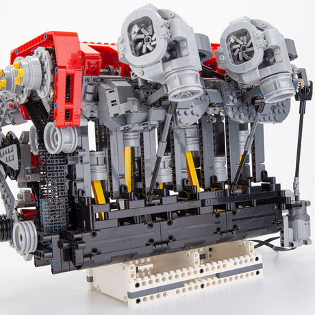 RB DOHC Parallel Twin - Turbo Four - Valve Inline Six - Cylinder MOC Engine Model Klemmbausteine - LesDiyLesDiy