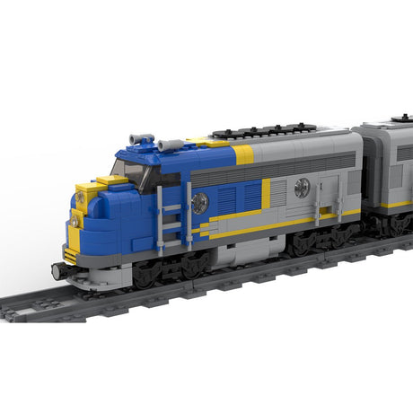 Santa Fe Super Chief Blue Locomotive Train Klemmbausteine - LesDiyLesDiy