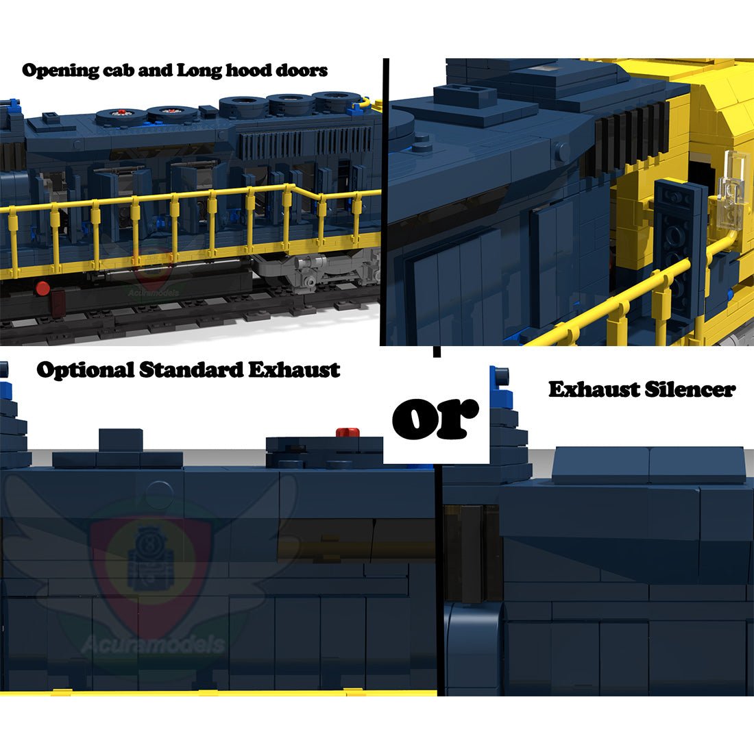 SD40 - 2 Eisenbahnlokomotive Klemmbausteine （Dynamische Version） - LesDiyLesDiy