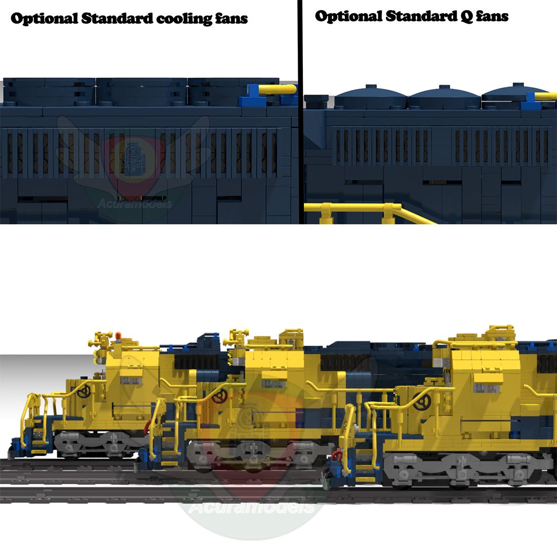 SD40 - 2 Eisenbahnlokomotive Klemmbausteine （Dynamische Version） - LesDiy - Klemmbausteine