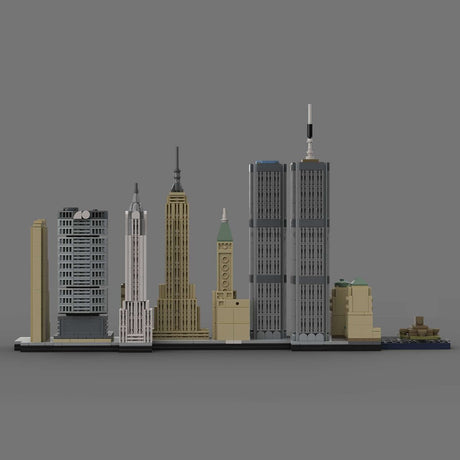 Skyline von New York Manhattan im Maßstab 1/2000 Klemmbausteine - LesDiyLesDiy