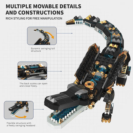 Steam Series Steampunk Krokodil Klemmbausteine - LesDiyLesDiy