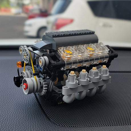 V8 - Motor mit Gearbox Tech Engine Klemmbausteine - LesDiyLesDiy