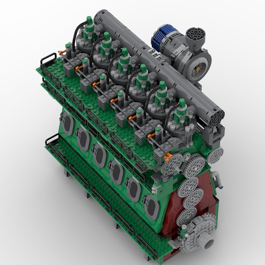 Zweitakt - Hubkolben - Dieselmotor - Schiffsmotor Klemmbausteine - LesDiyLesDiy